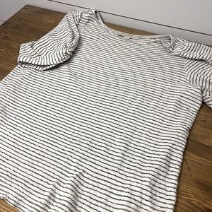 LOFT Striped Puff Sleeve Tee